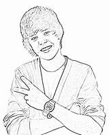 Justin Coloring Pages Bieber Sketch Drawing Cartoon Getcolorings Color Getdrawings sketch template