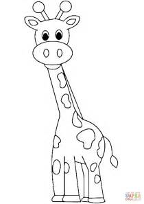 cartoon giraffe coloring page  printable coloring pages