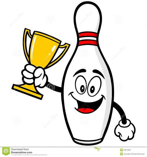 Bowling Pin With Trophy Stock Vector Image 53674921