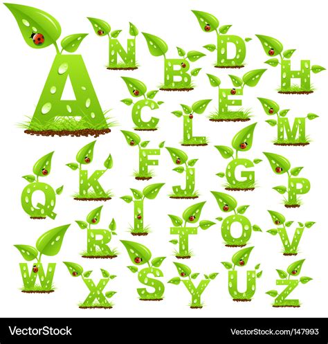 nature letters royalty  vector image vectorstock