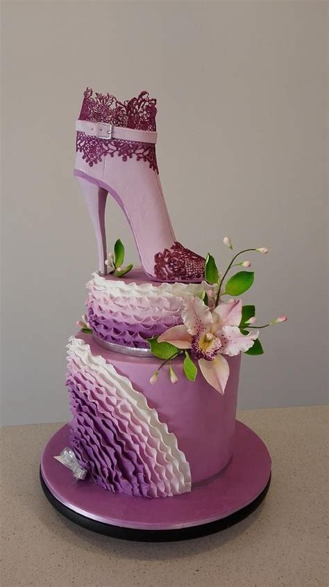 Heel Boot And Orchid Beautiful Birthday Cakes Beautiful Cakes Cool