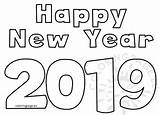 Happy Year Text Coloring sketch template
