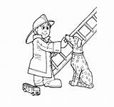 Fireman Coloring Pages Clipart Sam Dog Fire Color Printables Sheets Ladder Popular Library Firefighter Coloringhome sketch template