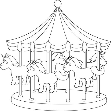 carnival carousel coloring page coloring pages