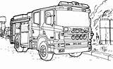 Coloring Fire Truck Scania Pages sketch template