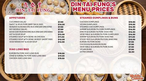 updated din tai fung menu prices specialties