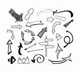 Doodle Arrows Drawn Hand Vector Sketch Isolated Vecteezy Illustration Background Set sketch template