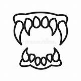 Teeth Fangs Denti Tooth Icona Vampiri Dentate Progettazione Vettoriale Editable sketch template