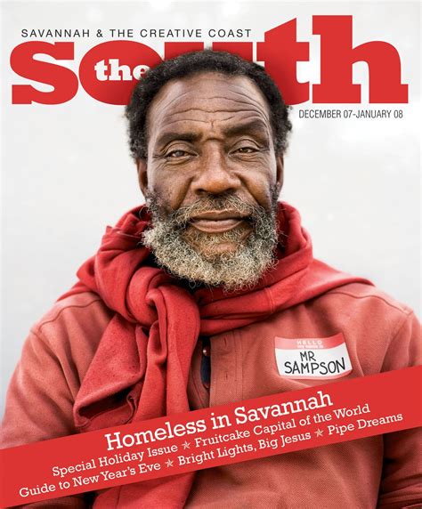 cover  south magazine featuring homeless  savannah