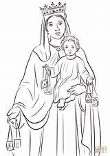 Senhora Nossa Carmel Carmelo Colorare Lourdes Rosary Santi Jesus Santisima Religious Santos Kids Colori sketch template