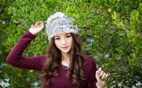 Asian Long Haired Jancy Wong Chinese Brunette Model Teen Girl Wallpaper