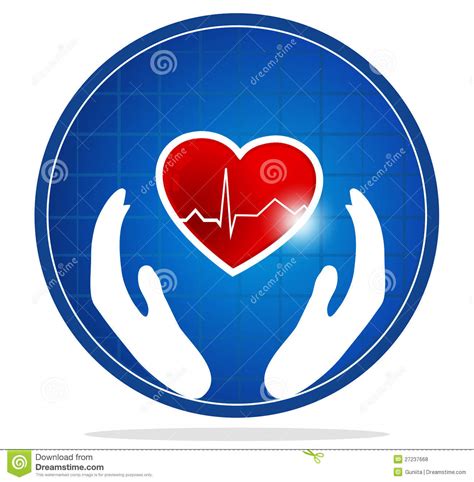 Human Heart Protection Symbol Stock Vector Illustration