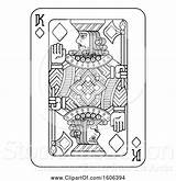 King Diamonds Card Playing Illustration Vector Atstockillustration Buy sketch template