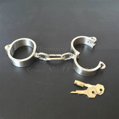 304 Stainless Steel Handcuffs For Sex Oval Type Bondage Lock Bdsm