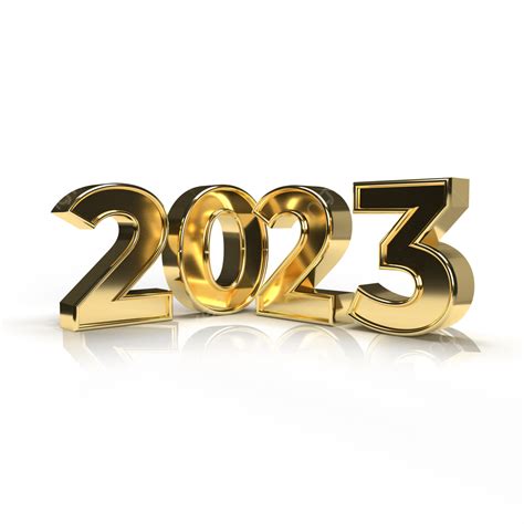 2023 Golden Balloon 3d Text With Clock 2023 2023 Text 3d 2023 Png
