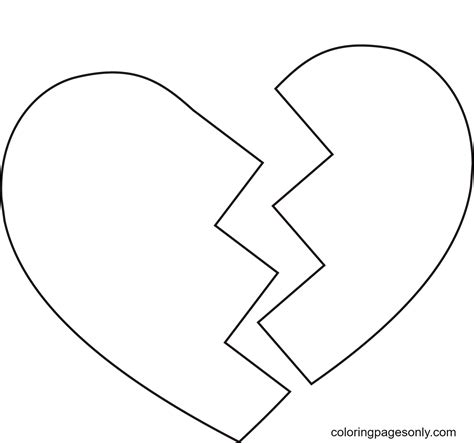 broken heart coloring page  printable coloring pages