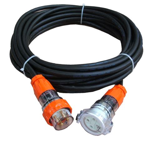 amp   pin heavy duty industrial ext lead cable mm