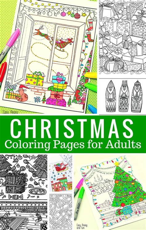 printable coloring pages  adults christmas png colorist