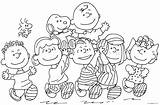 Charlie Peanuts Woodstock Gang sketch template