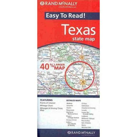 rand mcnally easy  read texas state map walmartcom