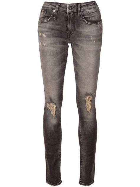 r13 alison skinny jeans in gray grey save 61 lyst