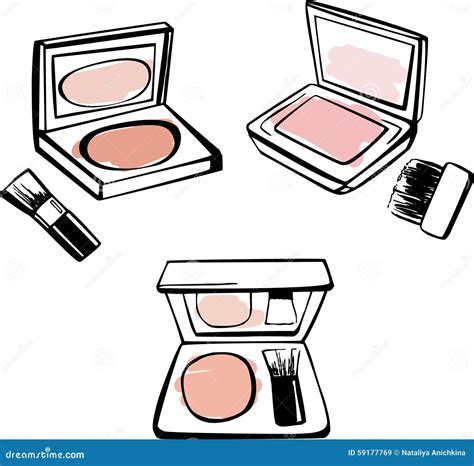 vector powder blush stock illustration illustration  outline