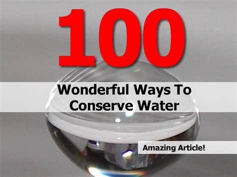 wonderful ways  conserve water