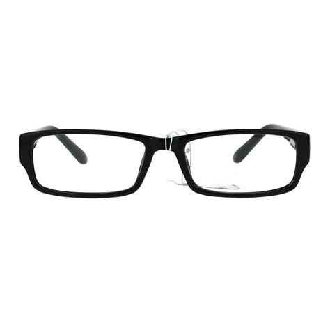 mens classic narrow rectangular plastic clear lens eye glasses black walmartcom walmartcom