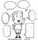 Talk Boy Bubbles Clipart Cartoon Coloring Caucasian Speech Outlined Vector Thoman Cory Balloons Royalty Regarding Notes Clipartof sketch template