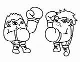 Match Boxing Coloring Coloringcrew Colorear sketch template