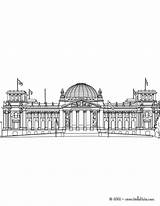 Reichstag Parlamento Ausmalen Ausmalbilder Aleman Tor Brandenburger Hellokids Reichtag Drawing Palacio Alemania Monumentos sketch template