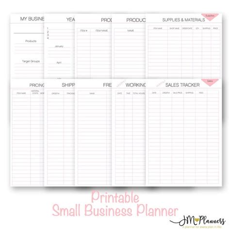 printable small business planner  jmplanners  etsy