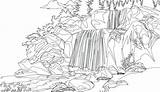 Waterfall Coloring Pages Waterfalls Printable Kids Fall Adult Water Bestcoloringpagesforkids Print Nature Adults Realistic sketch template