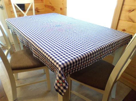 hand embroidered gingham tablecloth  napkin set etsy gingham