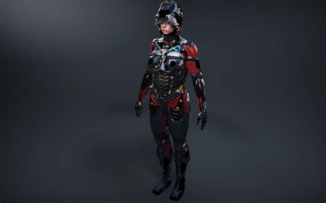 sci fi female character v2 3d model obj ztl