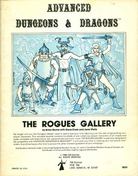 Advanced Dungeons And Dragons Archive The Rogues Gallery