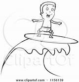 Surfing Clipart Wave Surfer Boy Riding Dude Cartoon Waves Happy Coloring Cory Thoman Vector Outlined Royalty 2021 Illustration Hawaiian Leaping sketch template