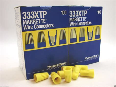 boxes  thomas betts marrette xtp yellow wire connectors  electrical outlets