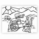 Coloring Pioneer Pages Printable Wagon West sketch template