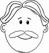 Coloring Pages Mustache Clipart Clip Man sketch template
