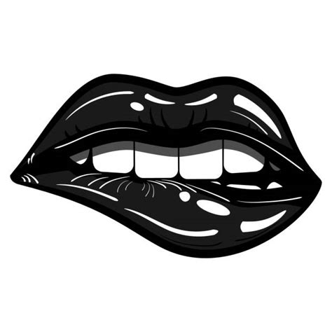 dripping silhouette dripping lips clipart black and white black