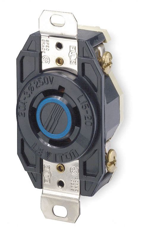 leviton black locking receptacle  amps  ac voltage nema configuration   pkj