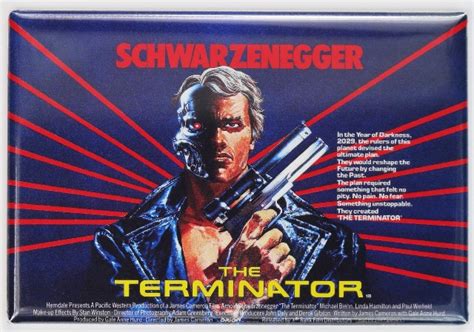 the terminator british movie poster fridge magnet arnold schwarzenegger sci fi