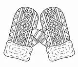 Mittens Adults sketch template