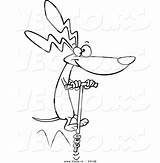 Cartoon Pogo Wiener Coloring Stick Dog Outline Vector Using Pages Royalty Template sketch template