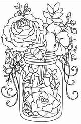 Coloring Pages Jar Mason Flower Flowers Embroidery Coloriage Coloriages Designs Color Dessin Colorier Von Kaleidoscope Blooms Mandala Urbanthreads Hand Enfants sketch template