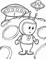Coloring Pages Ufo Alien Space Kids Cool Outer sketch template
