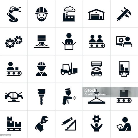 manufacturing icons stock illustration  image  icon