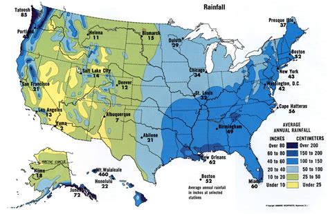 rainfall usa map
