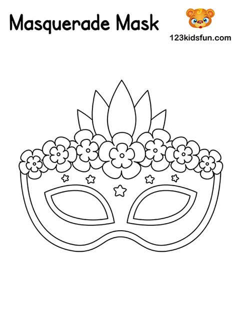 simple mask coloring page masks coloring pages  printable